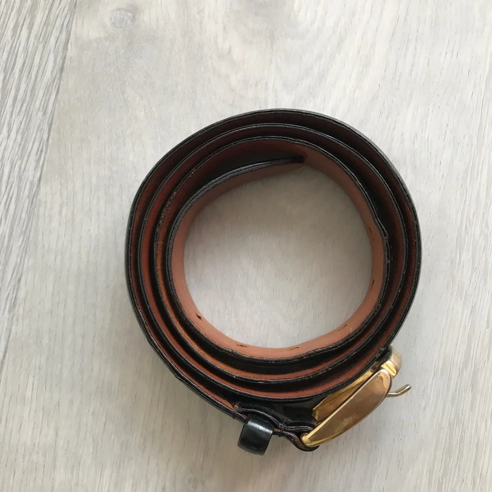 MENS DEEP CHOCOLATE BROWN BELT LEATHER MADE IN USA 36